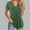 Army Green, variant on Stylish Olyvenn Women's V Neck T-Shirts Casual Summer Fashion Loose Fit Short Sleeve Solid Color Pleated Tops Basic Tees Army Green L