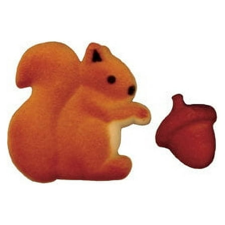 Squirrel And Acorn Sugar Decorations Toppers Cupcake Cake Cookies Birthday Favors Party 12 Count