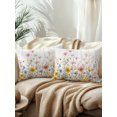 thumbnail image 2 of Outdoor Pillows Waterproof, Wildflowers Bedding Throw Pillows with Insert for Couch Sofa Bed, Farmhouse Country Watercolor Floral Wood Grain 12x20 Inch Pillowcases Decorative Patio Pillow Set of 2, 2 of 8
