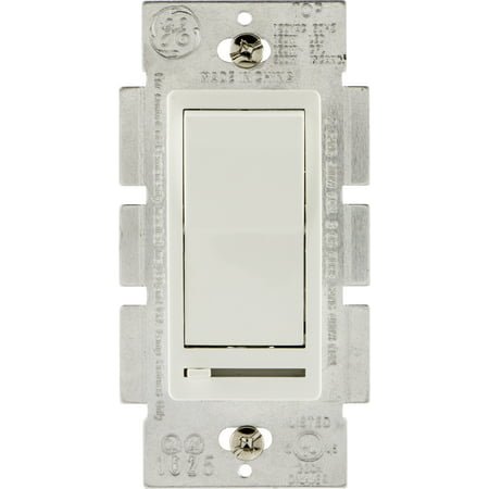 GE Rocker On/Off Switch with Slide for Incandescent, LED and CFL Dimmable Bulbs, Single Pole or 3-Way, (Best Led Dimmer Switch)