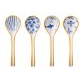 thumbnail image 1 of MasteelfCA 4Pcs Japanese Style Ceramic Soup Spoons Dumpling Porcelain Spoons Tableware, 1 of 8