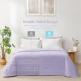 thumbnail image 2 of Seersucker Cooling Comforter Queen Size, Q-Max 0.45 Reversible Lightweight Cooling Blanket, Breathable Silk Smooth Summer Bedding Quilt for Hot Sleepers Night Sweats Purple, 2 of 4