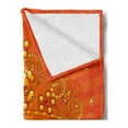 thumbnail image 2 of Queen Soft Flannel Fleece Throw Blanket, Halloween Princess Crown with Little Skull Daisies on Radial Orange Backdrop Stars, Cozy Plush for Indoor and Outdoor Use, 60" x 80", Orange, by Ambesonne, 2 of 5
