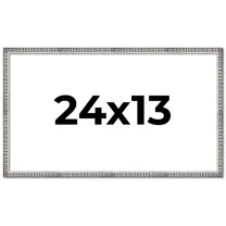 24x13 Frame Silver Grey Distressed Solid Wood Picture Frame | 0.75 Inch Moulding Width | Interior