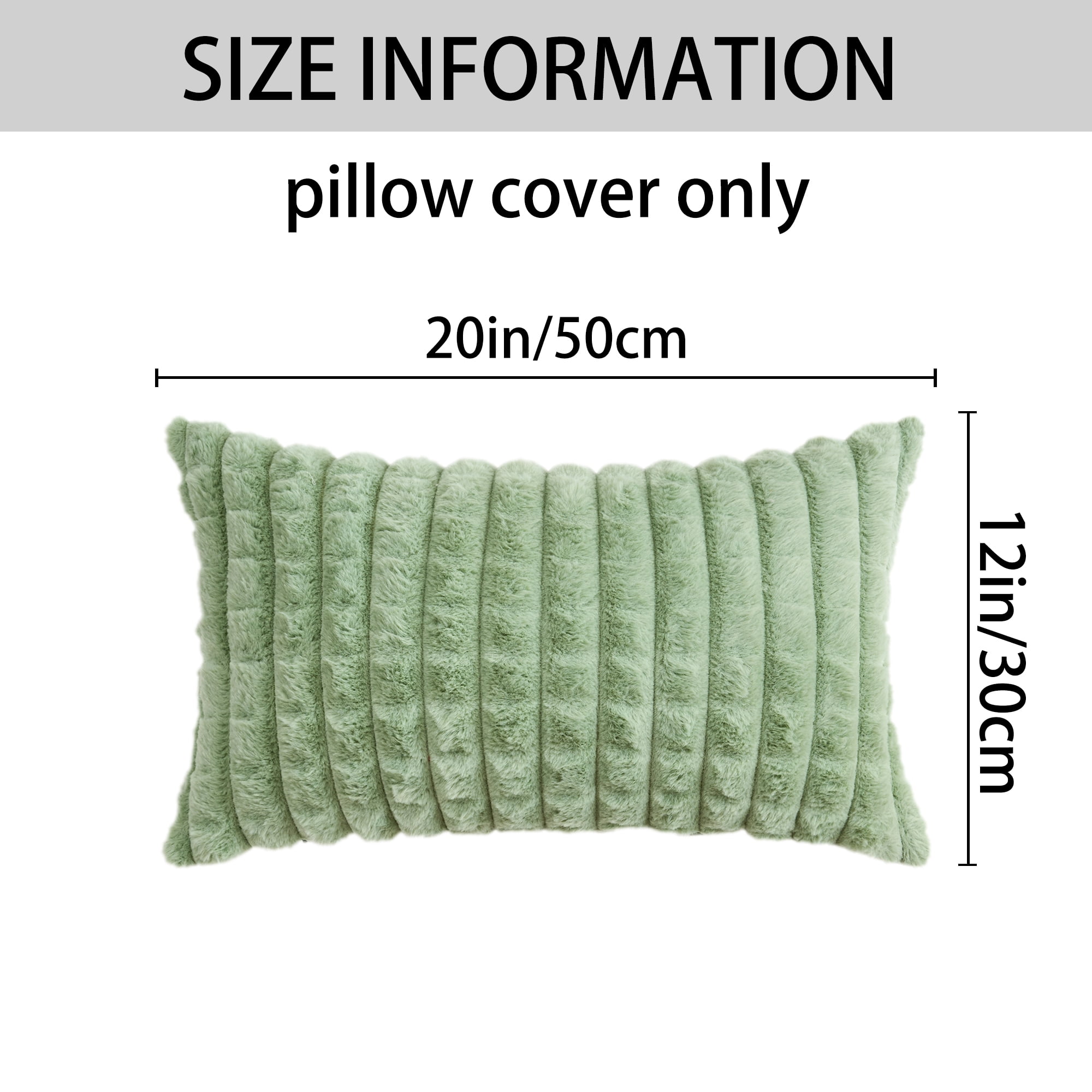 Unique Bargains Throw Pillow Covers Set of 2 for Living Room Decor Green 12" x 20"