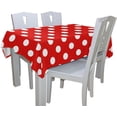 thumbnail image 4 of Coolnut 60"x60" Tablecloth White Polka Dot On Red Modern Table Cover for Home Decoration Spill Proof Cloth Washable for Dinner Picnic, 4 of 6