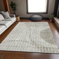 thumbnail image 6 of HomeRoots 657682 9 x 12 ft. Taupe & Ivory Striped Transitional Washable Machine Made Rectangle Area Rug with UV Protection, 6 of 9