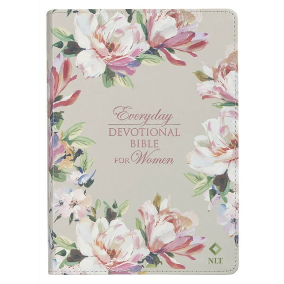 NLT Holy Bible Everyday Devotional Bible for Women New Living Translation, Vegan Leather, Pink Floral Printed, Flexible Daily Bible Reading Plan Options