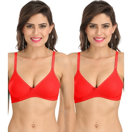 

Ossirrio Women s Everyday Non Padded Non Wired 3/4th Coverage T-Shirt Bra with Free Transparent Strap