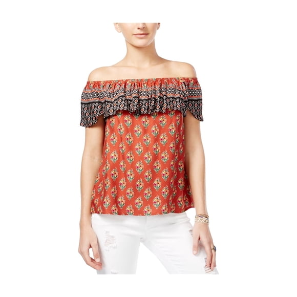 Blusa American Rag estampada hombros descubiertos Mujer Rojo Pequeño