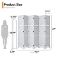 thumbnail image 4 of Jostyle 6 Panel Room Divider Privacy Screen with Storage Shelves - Foldable Partition with Natural Paulownia Wood Frame for Living Room, Bedroom, Office White, 4 of 10