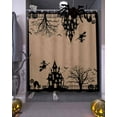thumbnail image 3 of Halloween Shower Curtain Set ，Waterproof Fabric Shower Curtains Dead Tree Castle Witch Black Cat Spooky Witch Pumpkin Shower Curtains for Bathroom,Bathroom Decor 72"x72", 3 of 6