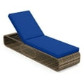 thumbnail image 1 of Costway Chaise Longue d'Extérieur avec Dossier Réglable, Coussin et Rangement, Bleu Marine, 1 of 9