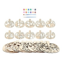 Yunhgft 20Pcs Wooden Pumpkin Cutouts DIY Crafts with Oil Paint Unfinished Pumpkin Pieces