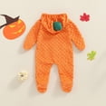 thumbnail image 6 of Jxzom Newborn Baby Boy Girl Halloween Pumpkin Jumpsuit Face Zip Up Long Sleeve Footie Hooded Jumpsuit Romper Halloween Outfits, 6 of 9