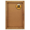 Quartet Enclosed Indoor Cork Bulletin Board with One Hinged Door, 24" x 36", Tan Surface, Oak Finished Fiberboard (MDF) Frame