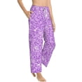 thumbnail image 2 of Balery Lilac Glittering print Women's Pajama Pants,Ultra Lightweight Pjs,Lounge Pant-Medium, 2 of 9