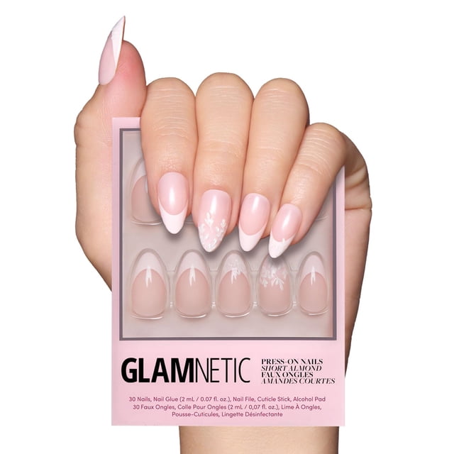 Press On Nails Glamnetic All Time Love Short Almond 30 unidades