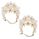 thumbnail image 2 of 1 par de pendientes de aro para mujer: estructura hueca con perlas artificiales en racimo. Pendientes de perla ligeros y elegantes para fiestas y uso diario., 2 of 5