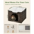 thumbnail image 5 of Cat Beds Indoor Kitten House, Handwoven Rattan Cat Cave Pet Cube, Large Cat Houses, One Bed Mat, Foldable, Hideaway, 16.5x16.5x13.2 Inches, 2 S-Shaped Hooks in Living Room Bedroom Brown, 5 of 13