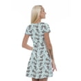 thumbnail image 2 of Women’s A Line Damask Summer Dress, Retro Triangle Arrangement, Cross Wrap V Neck, 6 Sizes, by Ambesonne, 2 of 2