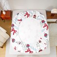 thumbnail image 5 of Homewish Cute Bowtie Ribbon Queen Sheet Sets,Chic Christmas Ball Flat Sheet,Red White Green Queen Fitted Sheet For Girls Kids,Ultra Soft Home Decor,4-Piece, 5 of 7