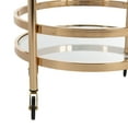 thumbnail image 5 of SAFAVIEH Sienna 2 Tier Modern Glam Round Bar Cart with Casters, Gold, 5 of 8