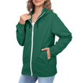 thumbnail image 2 of Vinsonshop Windbreaker Jacket Women Hiking Jacket Women Travel Jacket Zip Up Jackets for Women Casual Outerwear for Women Womens Windbreaker Jacket with Hood Dark Green L, 2 of 9