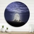 thumbnail image 2 of Designart 'Full Moon Rising In A Cloudy Night Sky' Nautical & Coastal Circle Metal Wall Art 23x23 - Disc of 23, 2 of 5