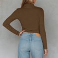 thumbnail image 5 of Long Sleeve Shirts for Women Fall Winter Basic Undershirt Turtleneck Slim Fit Plain Blouse Tunic Tops, 5 of 6