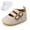 Beige, variant on Baby Boys Girls PU Leather Crib Shoes Newborn Soft-soled Crib Shoes + Socks Set