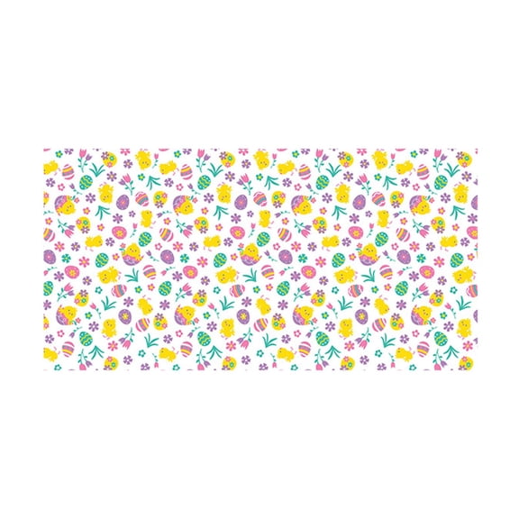 LKWLPD Easter Tablecloth 54 X 108 Inch Waterproof Polka Dot and Floral Easter Eggs Table Cloth Colorful Rectangle Reusable Fabric Tablecloth for Easter Dinner Holiday Party Table Decorations