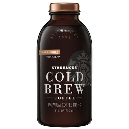 (6 Bottles) Starbucks Cold Brew Coffee, Cocoa & Honey with Cream, 11 Fl