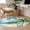 Blue, variant on Summer Beach Round Area Rug 4 FT, Non Slip Indoor Outdoor Rug, Tropical Coastal Palm Tree Surfboard Washable Soft Circular Carpet Non-Shedding Floor Mat for Coffee Table Nursery Foyer Balcony