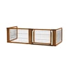 Richell 94196 Convertible Elite 4 Panel 3 in 1 Wood Pet Kennel and Gate, Brown