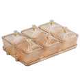 thumbnail image 1 of Plateau de Service pour Collations de Fruits Secs Plateau d'Apéritif Multifonction 6 Bols Bols de Service Divisés, comme Montré, 1 of 8