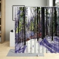 thumbnail image 4 of Winter Forest Shower Curtain Set Birch Tree Trunk White Snowfield Natural Landscape Wall Cloth Decor Bathroom Hanging Curtains, 4 of 7