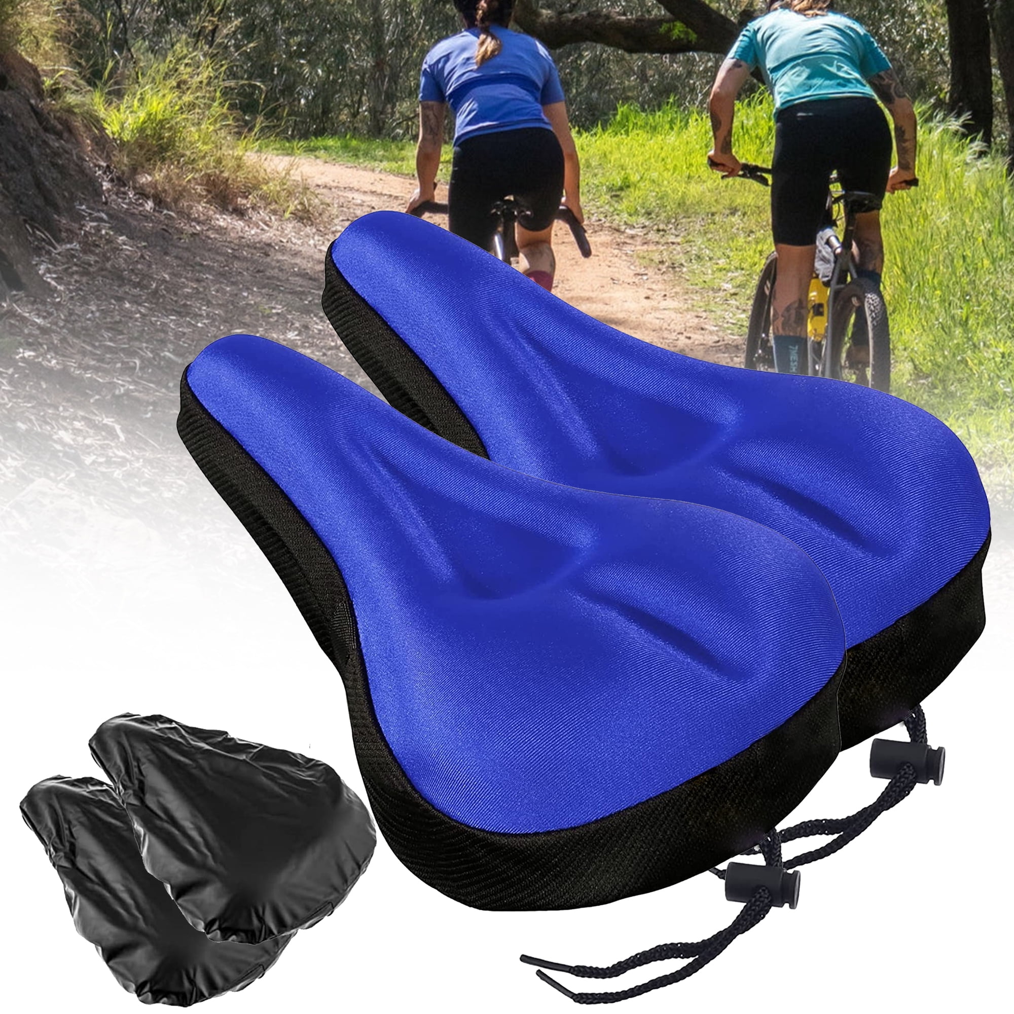Elbourn 2Pack Bike Seat CushionPadded Gel Bike Seat Cover for Exercise