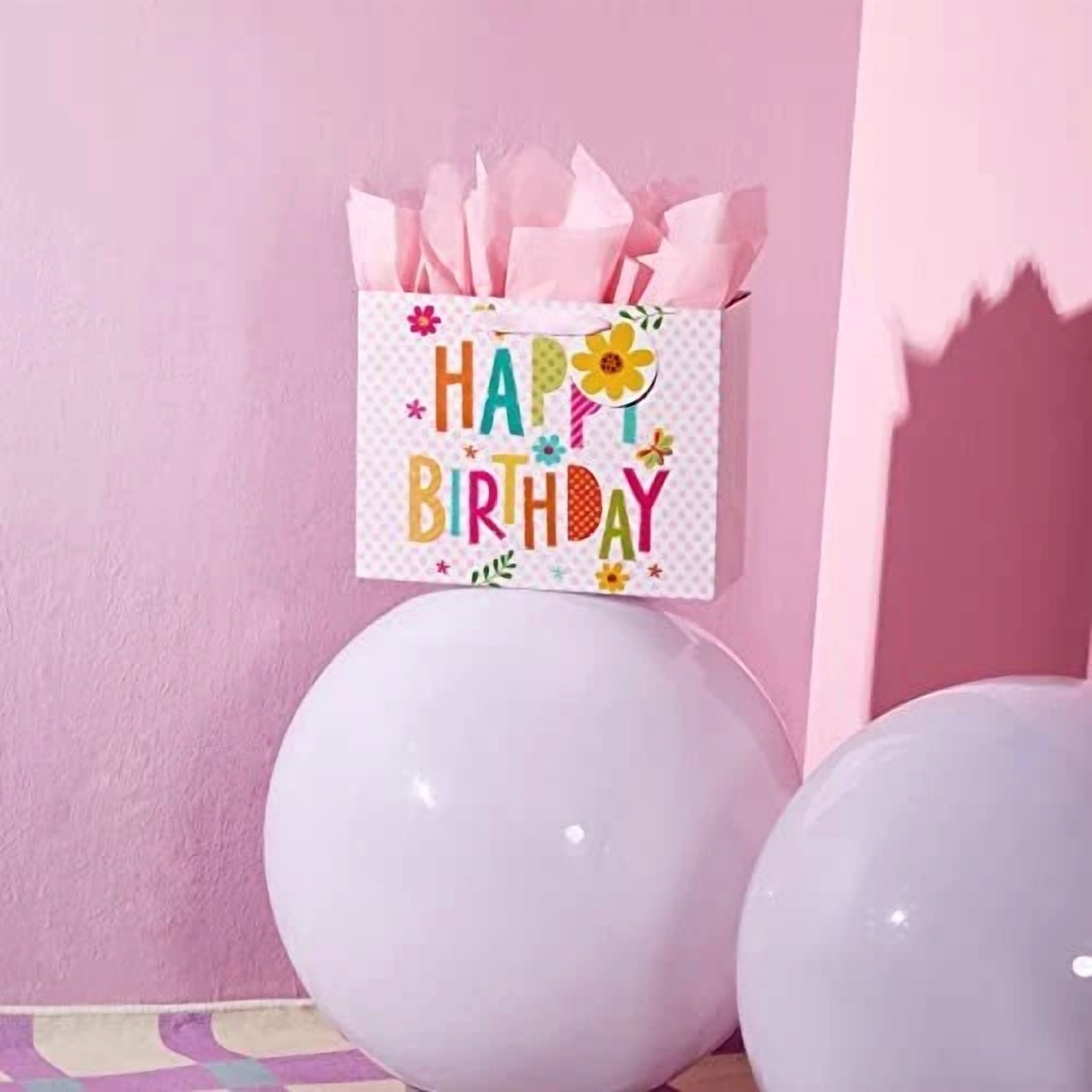 BUTTERFLY- 13" Large Gift Bag With Tissue Paper For Happy Birthday Gift Bags For Girls