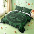 thumbnail image 3 of Homewish Vintage Bohemian Damask Quilt King,Nature Botanical Tree King Coverlet Set,Black Green,Black Reversible,3 Pieces, 3 of 7