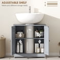 thumbnail image 4 of HOMCOM Under Sink Bathroom Cabinet with 2 Doors and Shelf, Pedestal Sink Bathroom Vanity Furniture, Gray, 4 of 9