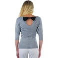 thumbnail image 2 of ToBeInStyle Women's Bow-Back 3/4 Sleeve Top with Side Shirring, 2 of 7