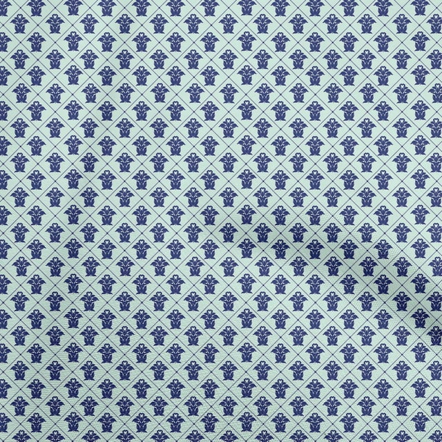 oneOone Cotton Silk Sky Blue Fabric Block Sewing Material Print Fabric By The Yard 42 Inch Wide-IU