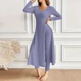 thumbnail image 7 of FRSASU Lounge Sets for Women Round Neck Long Sleeve Knit Ribbed Pajama Sets 2 Piece Solid Color Casual Loungewear Purple, 7 of 7