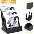 thumbnail image 3 of 2 Pieces 6 x 9 Wood Brochure Holder 3 Tier Pamphlet Display Stand Black Brochure Display Stand Postcard Holder Flyer Holder Magazine Rack Literature Stand Book Display for Desk Booklets Menu (2), 3 of 7