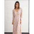 thumbnail image 3 of Printed Maxi Dress with V-Neck and Ruched Back, 3 of 6
