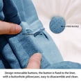 thumbnail image 5 of WOWMAX Rectangular Headboard Reading Body Pillow Bedside Oversized Throw Cushion Extra Large Backrest Lumbar Pillows Positioning Back Support Bolster for Bed Sofa Couch Linen Blue Queen, 5 of 5
