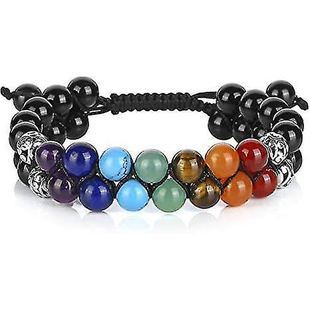 Pulsera de cuentas de chakra, pulsera de cristal curativo de 7 chakras, pulsera de cuentas de piedra de yoga, pulsera de meditación, relajación y ansiedad