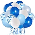 thumbnail image 1 of Globos de látex de confeti azul real, 50 globos de fiesta azul claro y blanco de 12 pulgadas para decoración de cumpleaños, bodas y fiestas Namotu HMYH167, 1 of 7