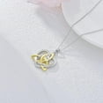 thumbnail image 5 of Natural Diamond Heart Necklace for Women,14K Yellow Gold Plated 925 Sterling Silver Irish Trinity Knot Celtic Pendant Necklaces Mother's Day Birthday Gifts for Mom Wife 18"+2", 5 of 8